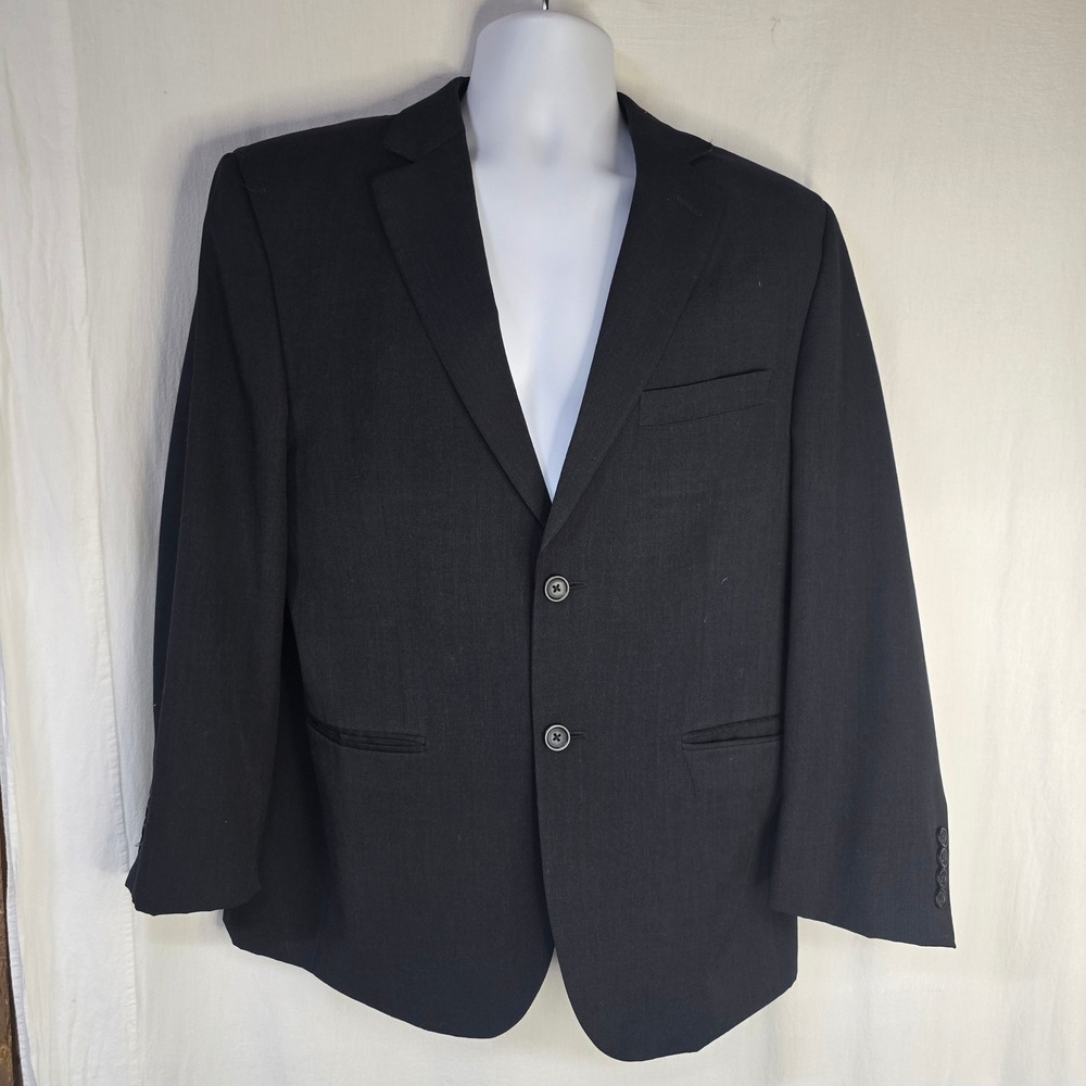 Pronto Uomo Platinum Blazer Jacket Mens 40 Short Black 100% Wool Classic Formal